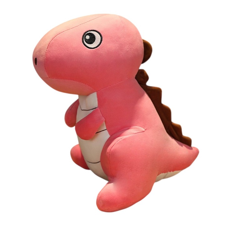 Jucarie de plus, Malvys, Dinozaur, 30 cm, moale si usor de transportat, Roz