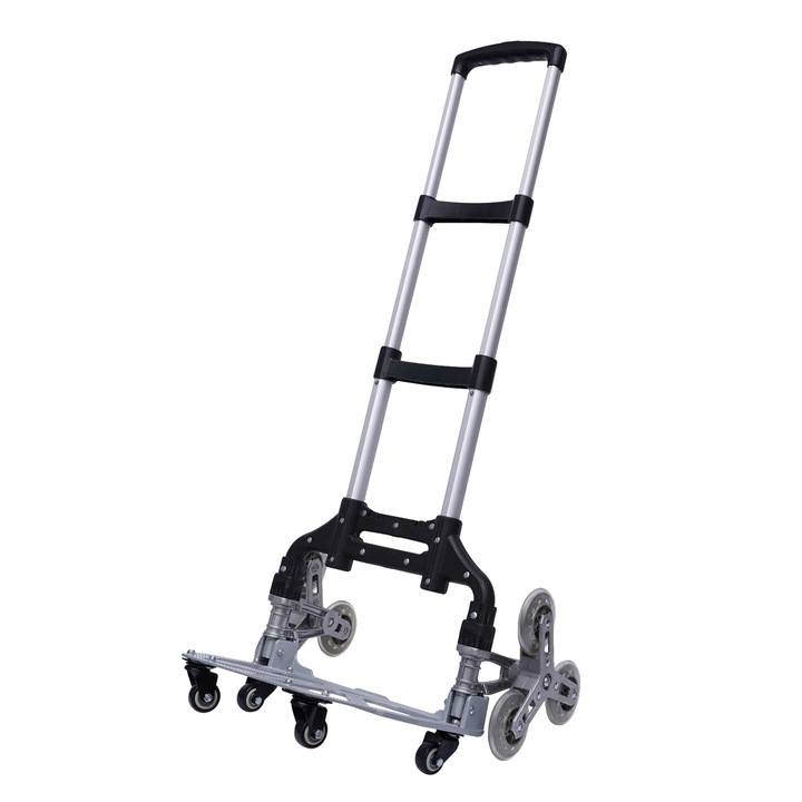 Carucior pentru urcat scari, capacitate de incarcare 75 kg, inaltime ajustabila 67-106 cm, dimensiuni 32x22x50 cm, set de transport.