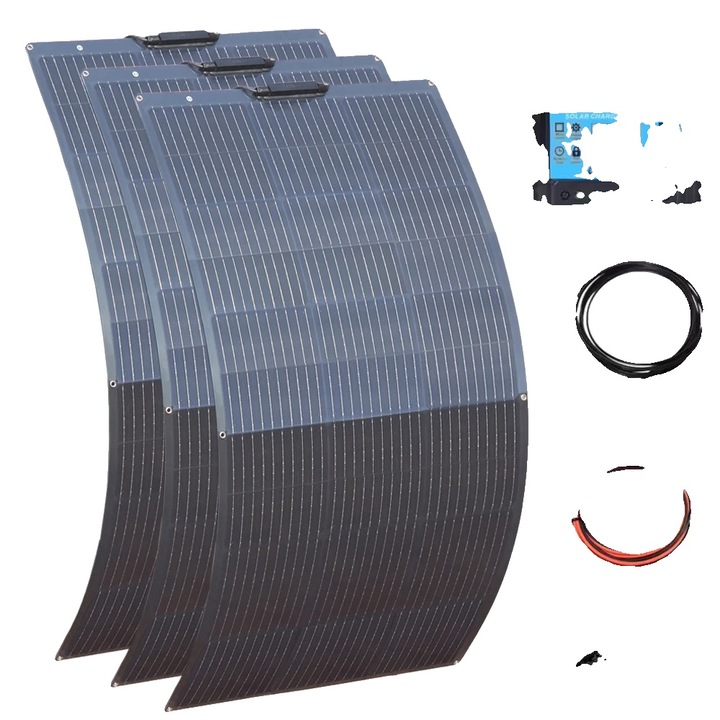 Panou solar, 450W, set 3 bucati, monocrystalline, impermeabil, 1160x565x2.5mm