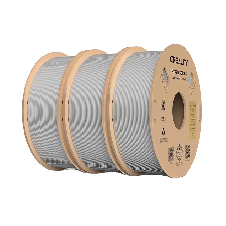 Filament 3D, gri, 1.75mm, 3kg, viteza mare, durabilitate sporita