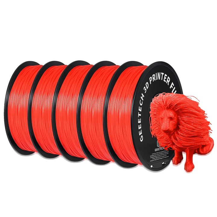 Filament 3D, PLA, 1.75 mm, rosu, 5 kg