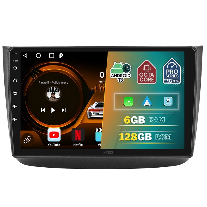 Navigatie Mercedes Viano 2004-2011/Vito 2010-2015 dedicata, MaxTech® PRO SERIES, 6 GB Ram 128 GB Rom OctaCore, Carplay & Android auto, Ecran 10” HD Touch, GPS, Wifi, Bluetooth, Radio, USB, EQ, Waze