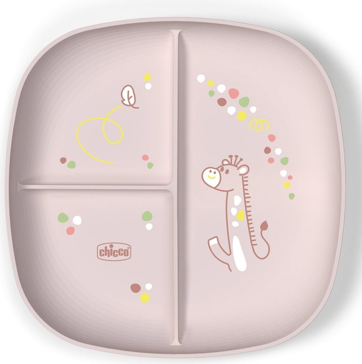 Chicco tányér, rózsaszín, 210 mm, 1 éves korig, 168 g