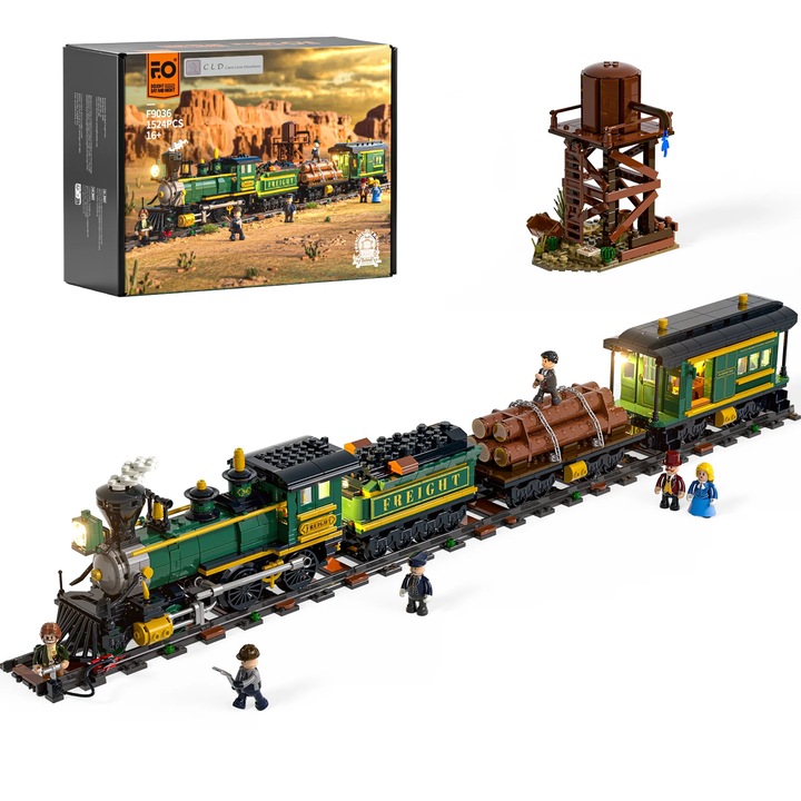 Építőszett F9036 Western Tehervonat 1524 darab, FO világítással - CLD-CareLoveDevotion