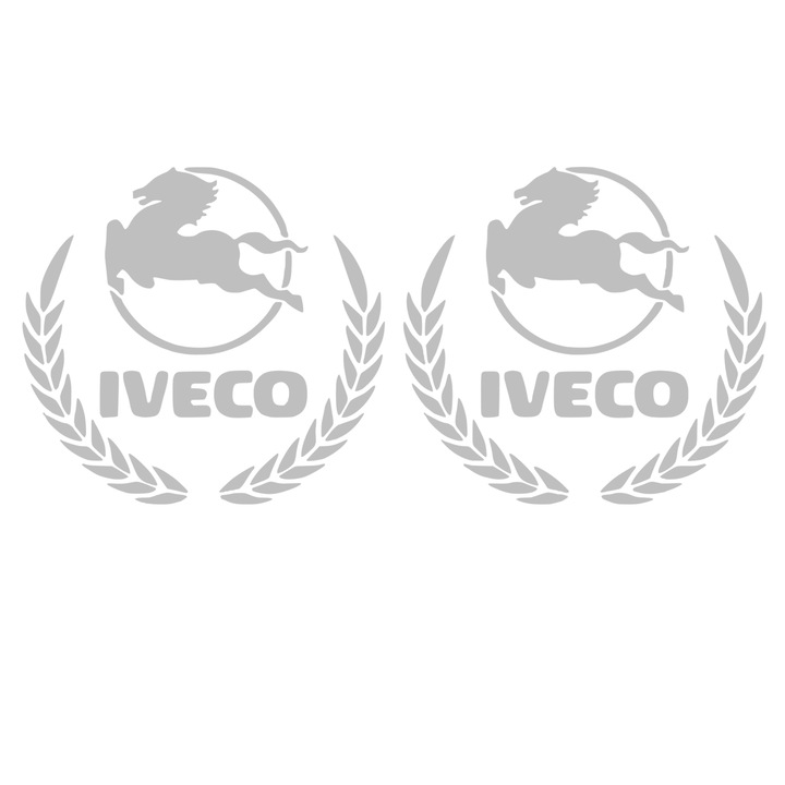 Stickere camion SET IVECO, 30cm, rezistente la apa, soare, gri
