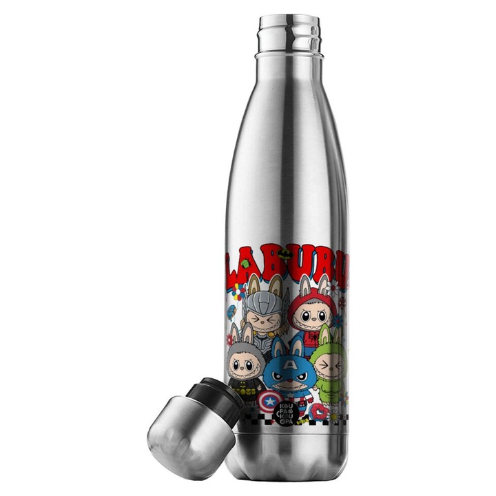 Termos din inox dublu perete, 500ml, capac etans, reciclabil