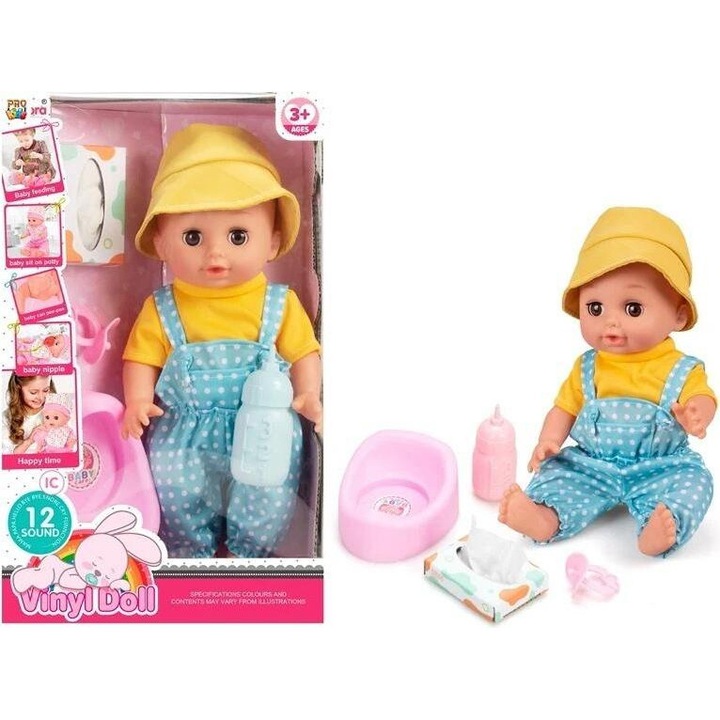 Bobas baba kiegészítőkkel, Pro Kids, 36cm