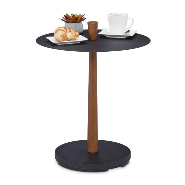 Masa de cafea, Relaxdays, in design industrial, 56 x 45 cm, maro/negru