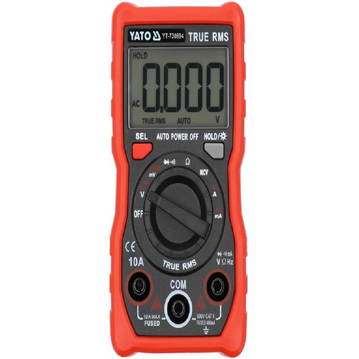 Multimetru digital RMS, afisaj LCD 4000, 600V, 10A