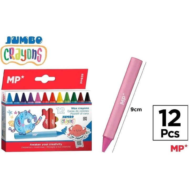 Jumbo színes ceruzák 12 színben, MP Main Paper