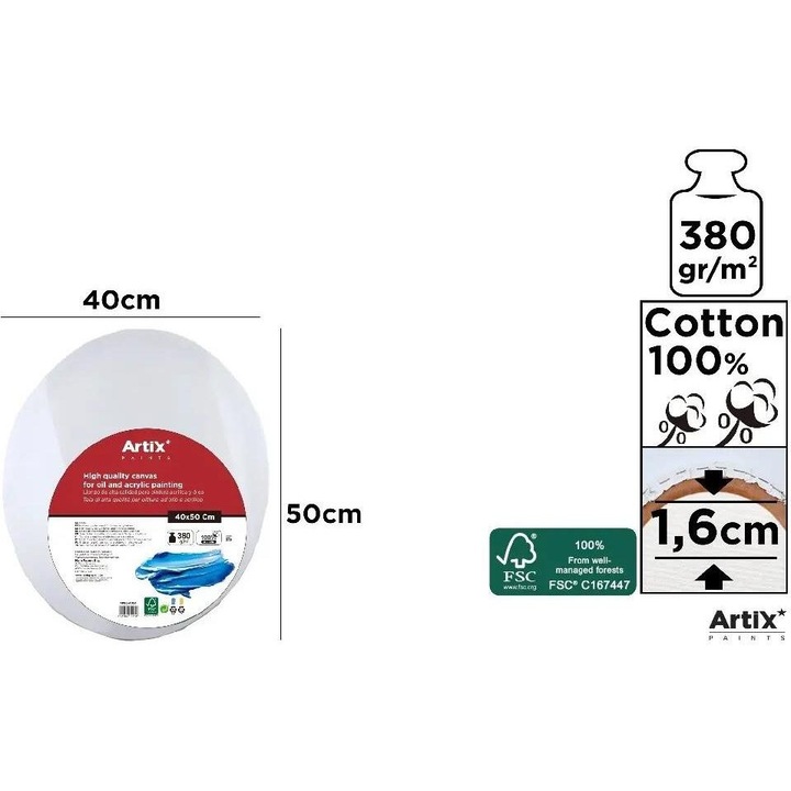 Panza oval, Artix, 40x50x1,6cm, 380G/m2