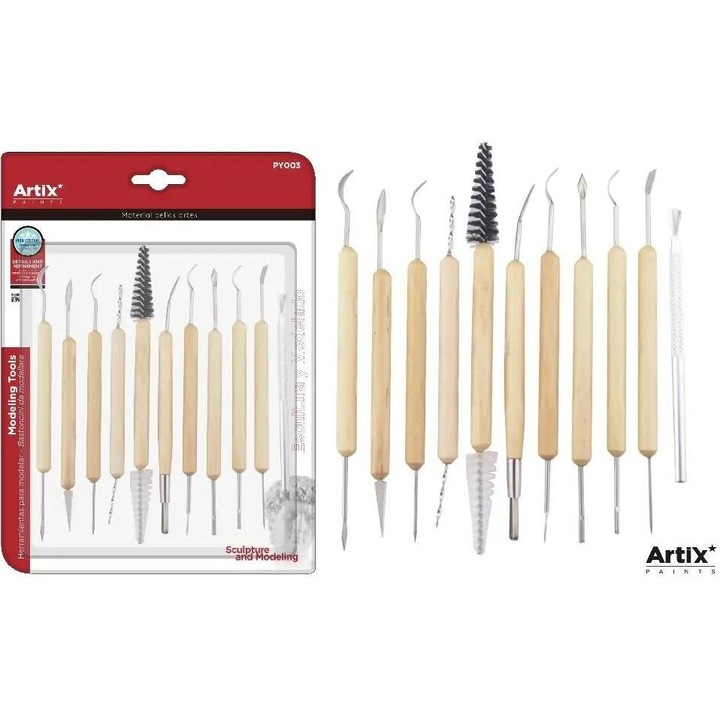 Set unelte sculptura 11 piese metalice, Artix