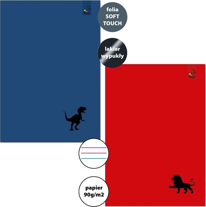 A5-ös, 3 soros jegyzetfüzetek, 90 g-os, Wild, 10 darabos készlet, Bee-bee