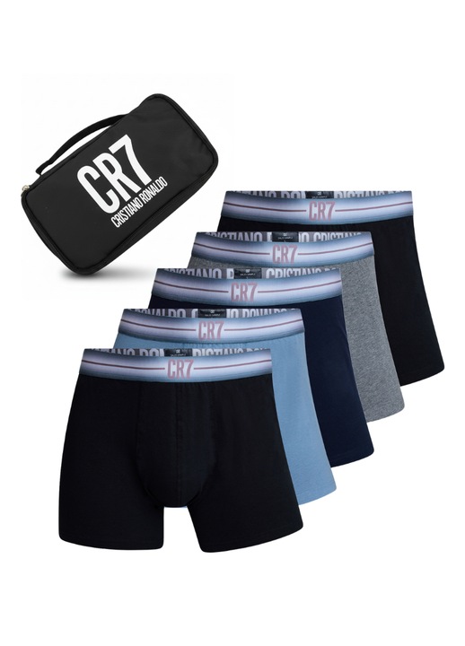 Set boxeri barbati Cristiano Ronaldo, 5 bucati, multicolor, bumbac, Multicolor