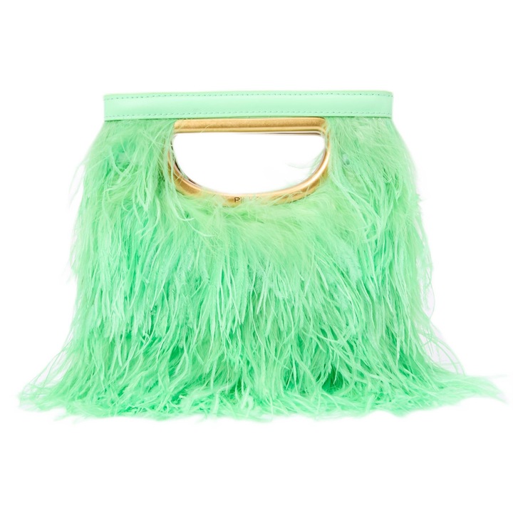 Pinko Square Mini Feathers női táska, T36Q_zöld-antik arany