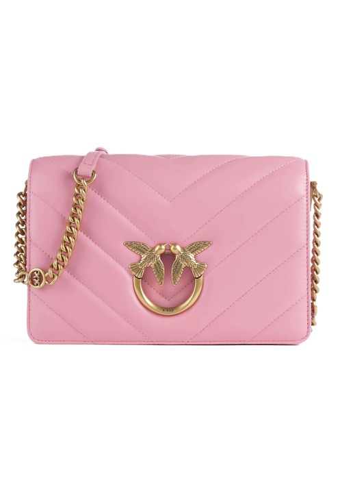 Pinko Love Click Classic Sheep Nappa Big Chevron női táska, P31Q_Sötétkék Antik Arany