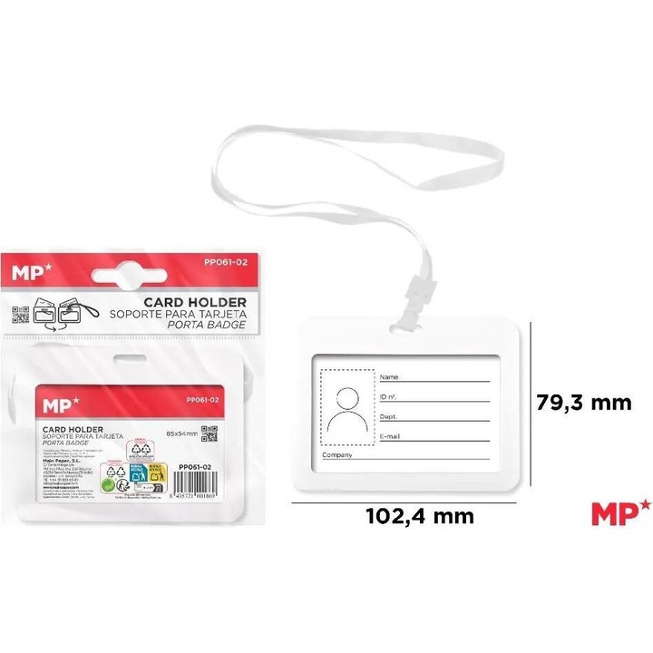 Калъф за документи, MP Main Paper, калъф за лична карта, бял