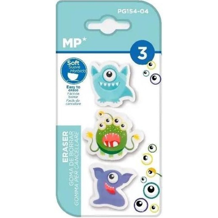 Radírkészlet, MP Main Paper, 3 darabos