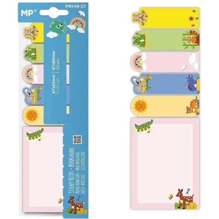 Öntapadós állatos kártyakészlet, MP Main Paper, 6x25 darab