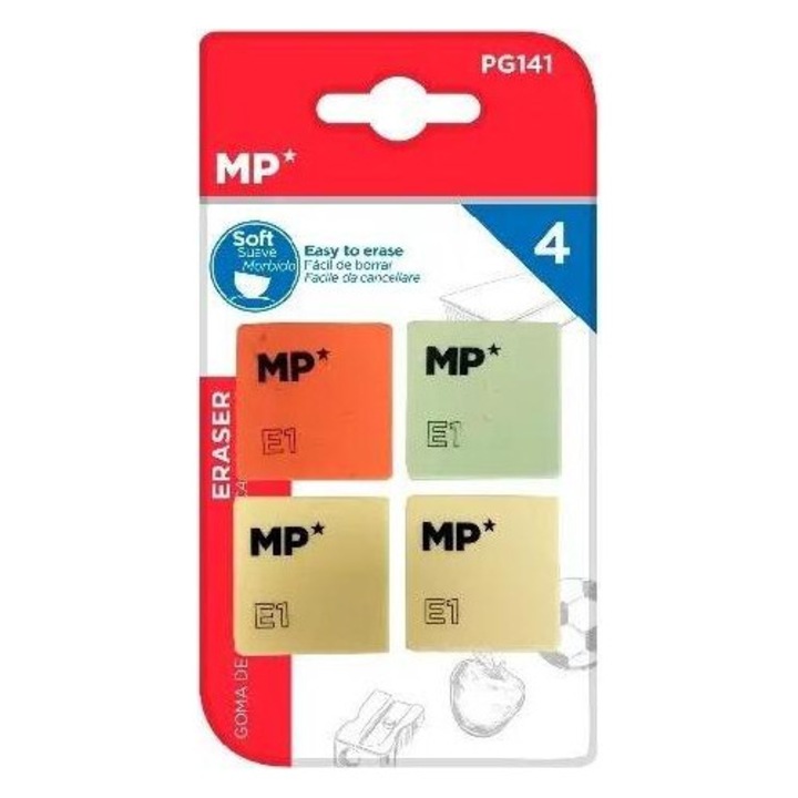 4 darabos radírkészlet, MP Main Paper, szuperpuha