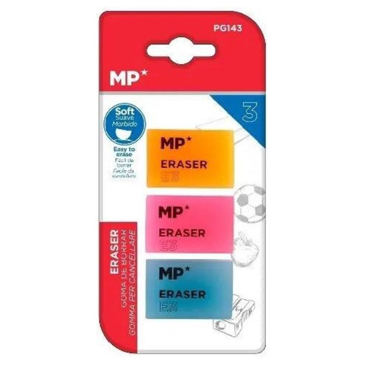 3 db-os extra puha radírkészlet, MP Main Paper