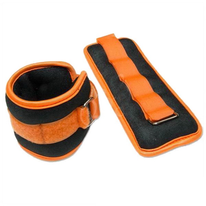 Set greutati 2 x 200g pentru incheieturi maini / glezne, tip saculeti cu nisip pentru gimnastica ritmica, aerobica, fitness, cu banda velcro, portocaliu cu negru, Dvision ®, model Tuloni