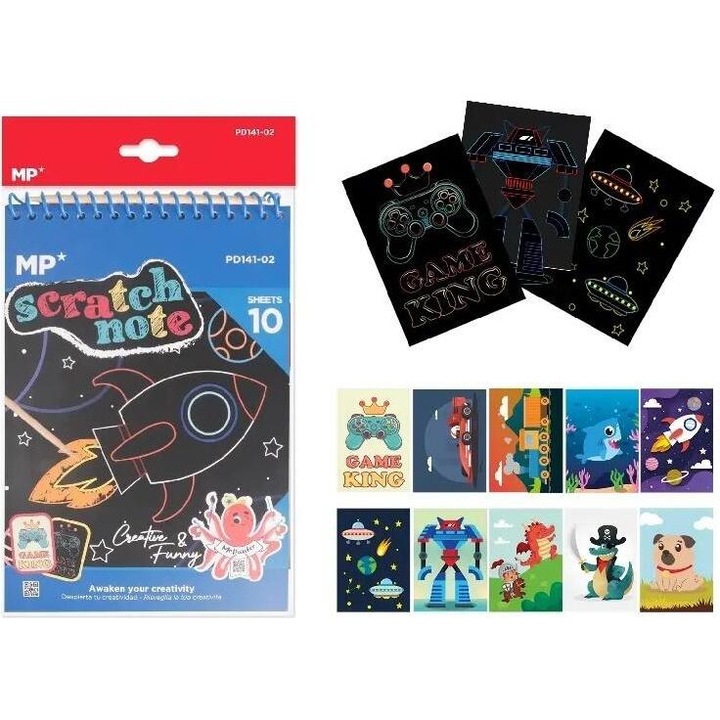 Festő- és rajzkészlet, MP Main Paper, 10 lap, többszínű