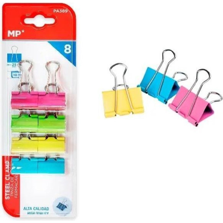 MP Main Papír színes klipszkészlet, 8 darabos