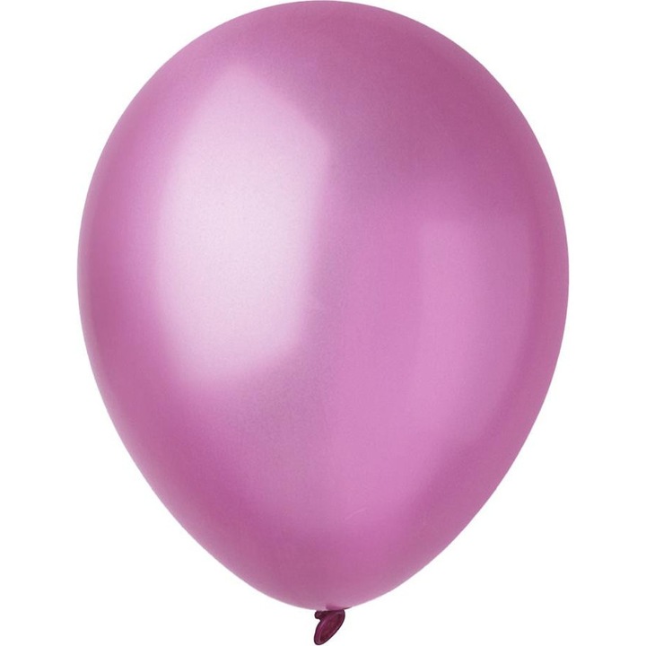Set de 100 baloane metalice roz, 28 cm, Decomex