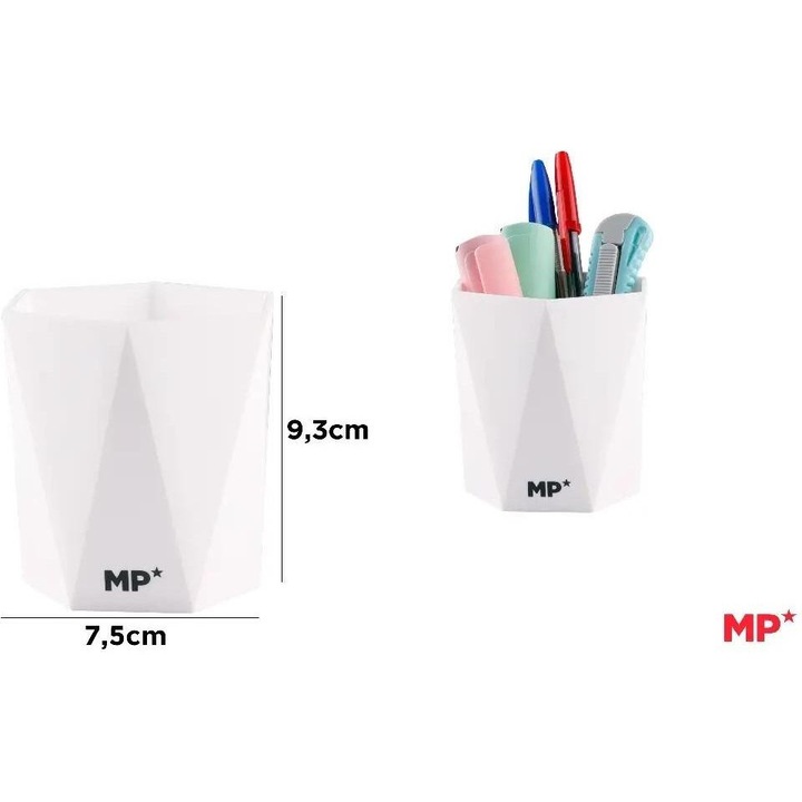 Suport articole birou, MP Main Paper, pojemnik pentru dlugopisy, alb