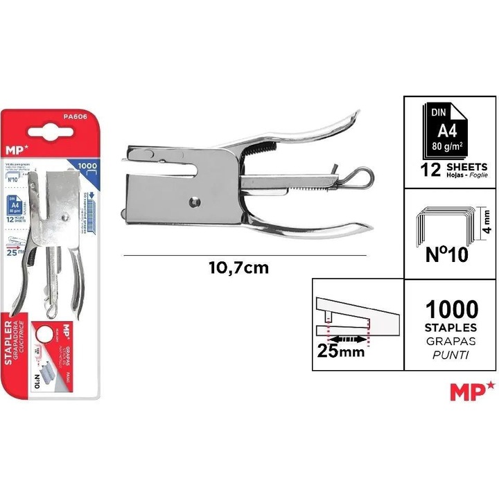 Телбод за хартия MP Main, 10.7x5.5 см, комплект с телчета