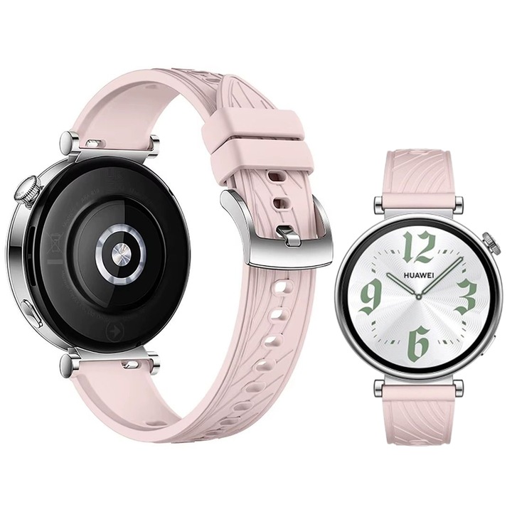 Силиконова каишка, съвместима с Huawei Watch GT4 41mm, GT5 41mm, GT5 Pro 42mm, GT 4 5, FunShop, 18mm, Розова