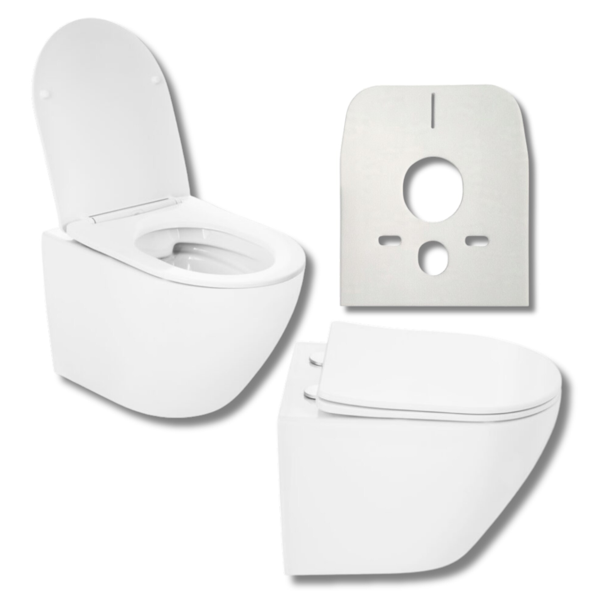 Vas WC Suspendat, Granitan, Ovi 303, Rimless Fara Margine, Cu Capac ...