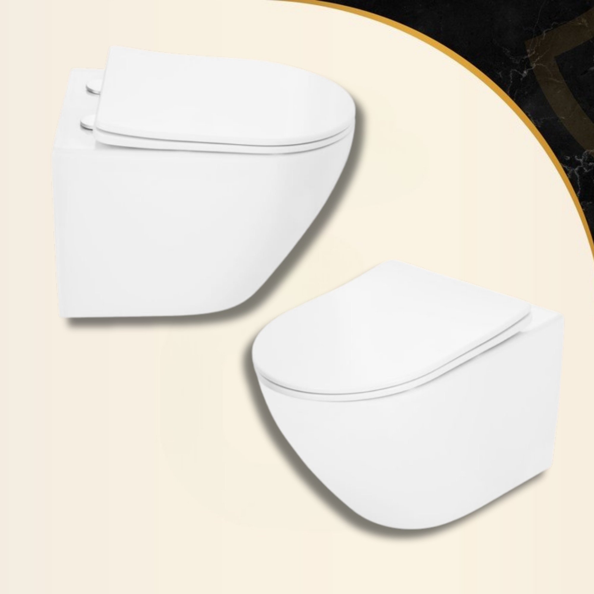 Vas WC Suspendat, Granitan, Ovi 303, Rimless Fara Margine, Cu Capac ...