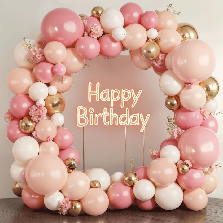Set ghirlanda baloane, nude/roz blush, 18x10x5inch