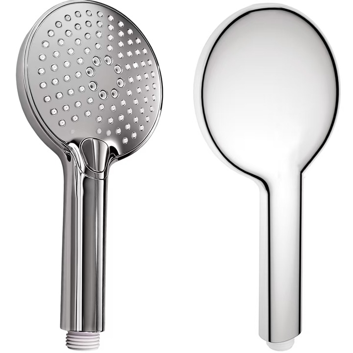 Para de dus, 12cm diametru, 24cm inaltime, suprafata electroplacata, cu buton