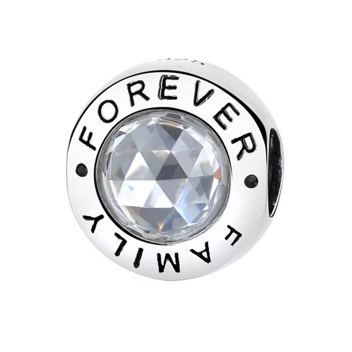 Charm medál, S925 „Család örökké” charm medál Női karkötő Ajándék lányoknak Átlátszó medál Karkötő Ékszer lányoknak, tiniknek DIY