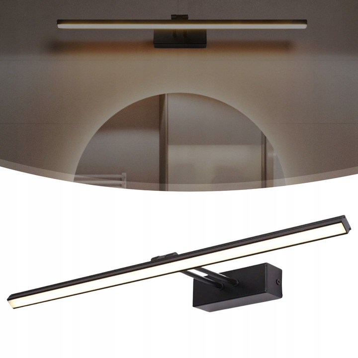 Аплик LED, MEMFLOW, 12W, 50см, матово черно, ефективно осветление