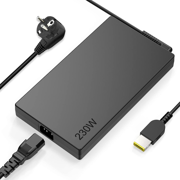 Lenovo 230W csatlakozó töltő, Rqiurpn, Kompatibilis Legion 5 7 5P C7 S7 Y540 Y545 Y740 Y730 Y900 Y910 Y920 Y7000 4X20E75111 GX20L29347 ADL230NDC3A ADLL230NDC3A, Thinkpad P73 P53 P72 P52 P71 P51 P70