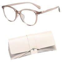 Ochelari Anti-Lumina Albastra, ZGGZERG, Cadru rotund, Protectie Lumina Albastra, Caz de ochelari, TR90 ultra-usori, Anti UV, anti-reflex unisex, Pentru computer, ecran de telefon, tableta, Metal, 138*145*46mm, Multicolor