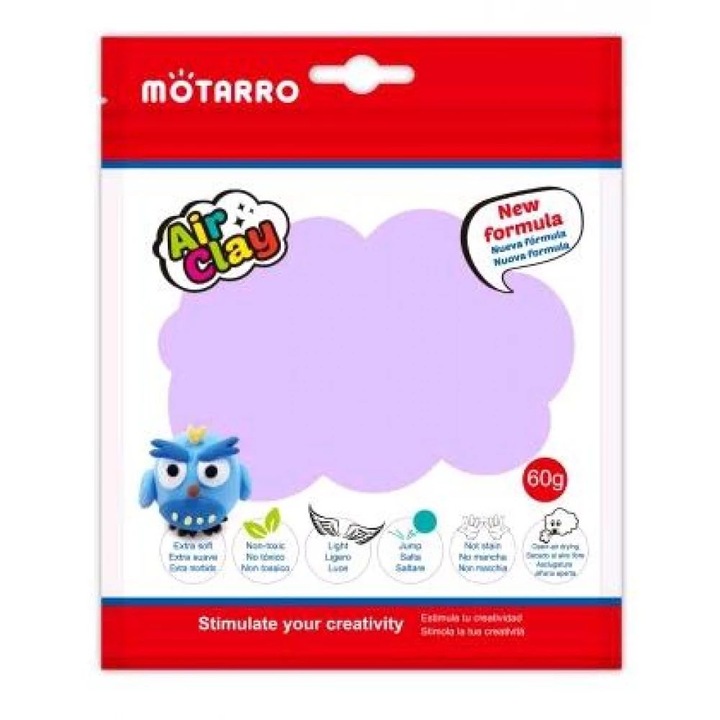 Пластилин AirClay – светло лилав – 60 г – лесен за оформяне, съхне на въздух