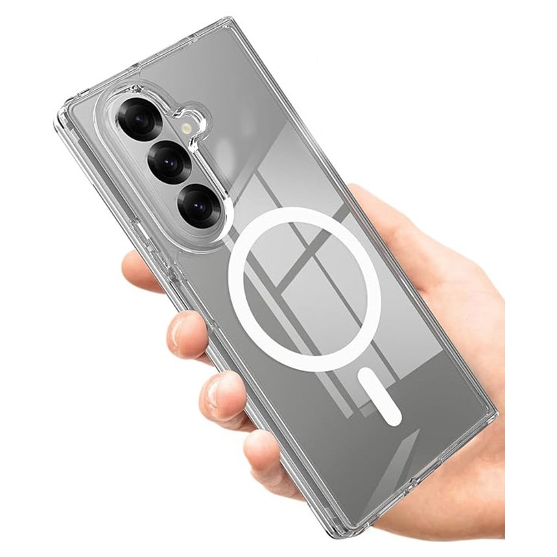 Carcasa telefon magnetica transparenta, rezistenta la socuri, Samsung Galaxy Z Fold7, silicon, ultra-subtire
