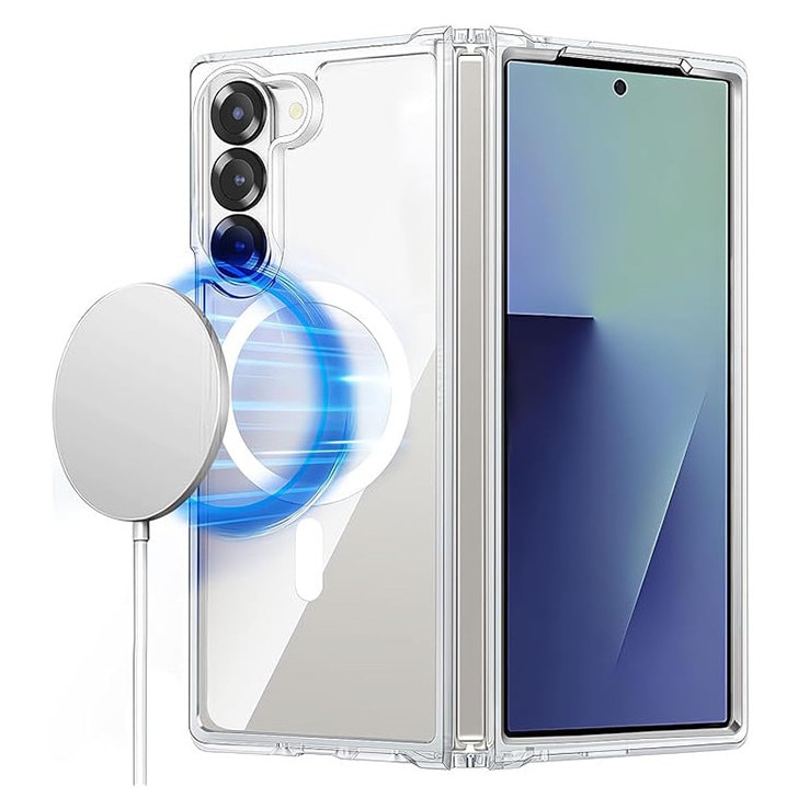 Carcasa telefon magnetica transparenta, rezistenta la socuri, Samsung Galaxy Z Fold7, silicon, ultra-subtire
