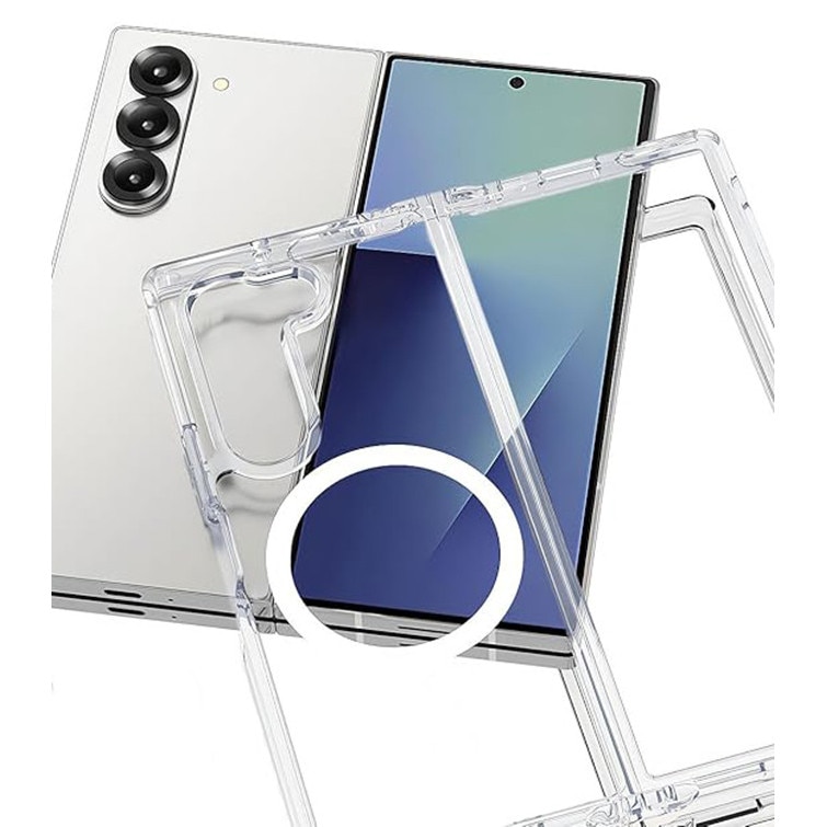 Carcasa telefon magnetica transparenta, rezistenta la socuri, Samsung Galaxy Z Fold7, silicon, ultra-subtire