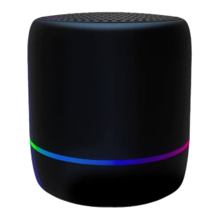 Boxa portabila Bluetooth, TodyJeyHo, neagra, 6.2x6.2x6.5cm, rezistenta la apa, autonomie 4 ore