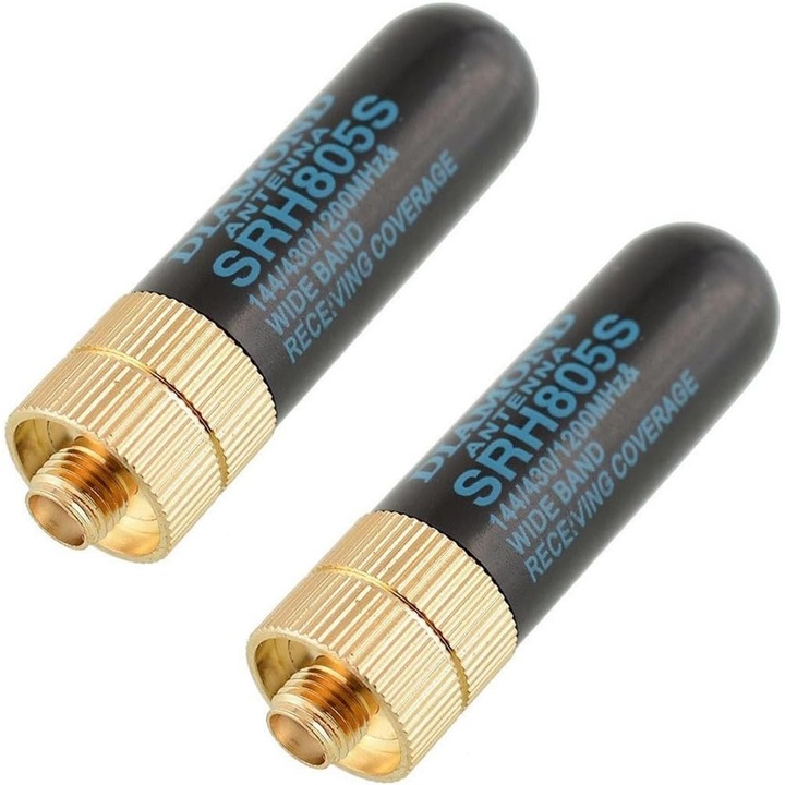 2 db hordozható PsAyl antenna, 144/430MHz, fekete, 5x1.96cm, SMA-anya