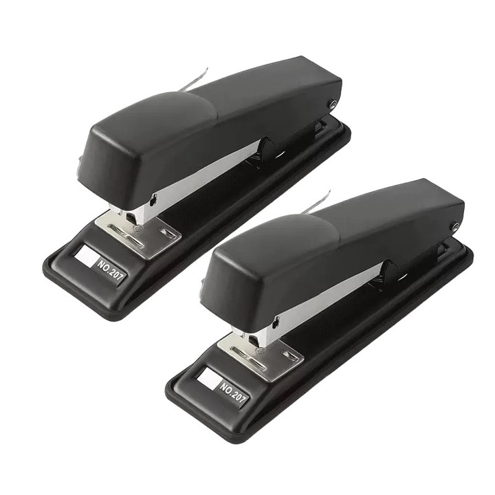 Комплект телбоди за бюро, 2 броя, 2000 кламера, капацитет 25 листа, черен