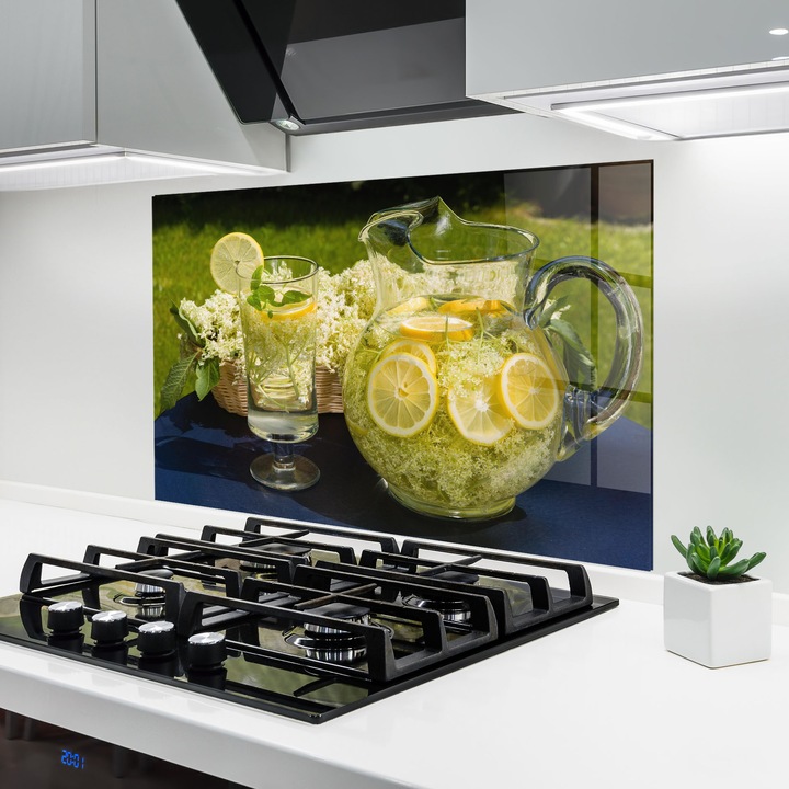 Panou Sticla Bucatarie, 50x70 cm, Protectie aragaz, Antistropi, Termorezistent, Alimente, Bauturi, Lemonade Outside