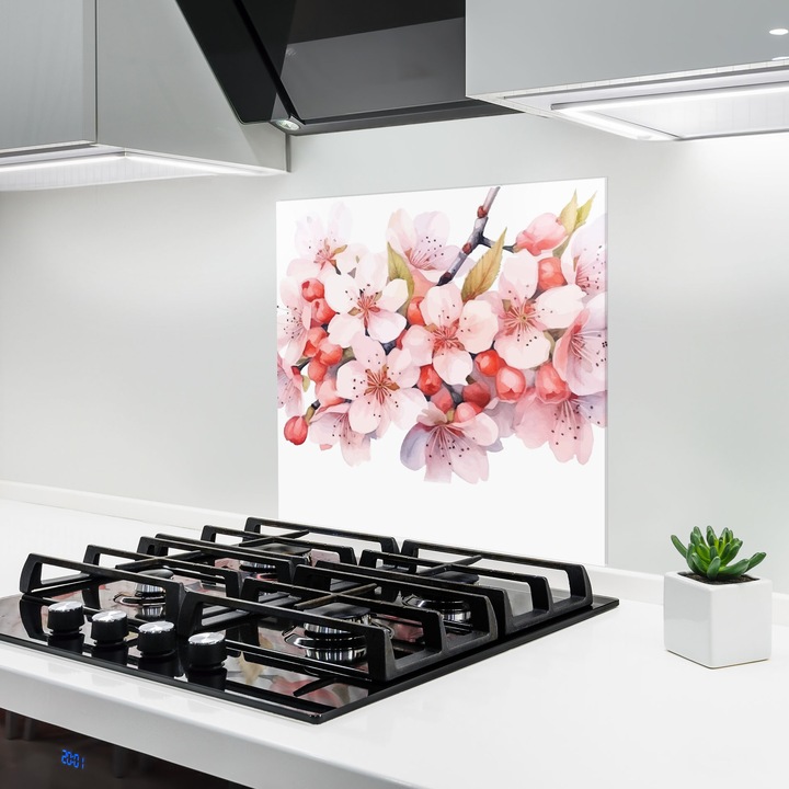 ARTHUB, Konyhai üveg hátfal 100x100 cm, 4 mm edzett, Védő gáz­tűzhely, Fröccsenésgátló, Hőálló, virágok, virágok a természetben, Img_lov_54