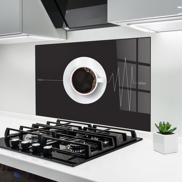 Panou Sticla Bucatarie, 60x80 cm, Protectie aragaz, Antistropi, Termorezistent, Alimente, Cafea, After Coffee